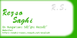 rezso saghi business card